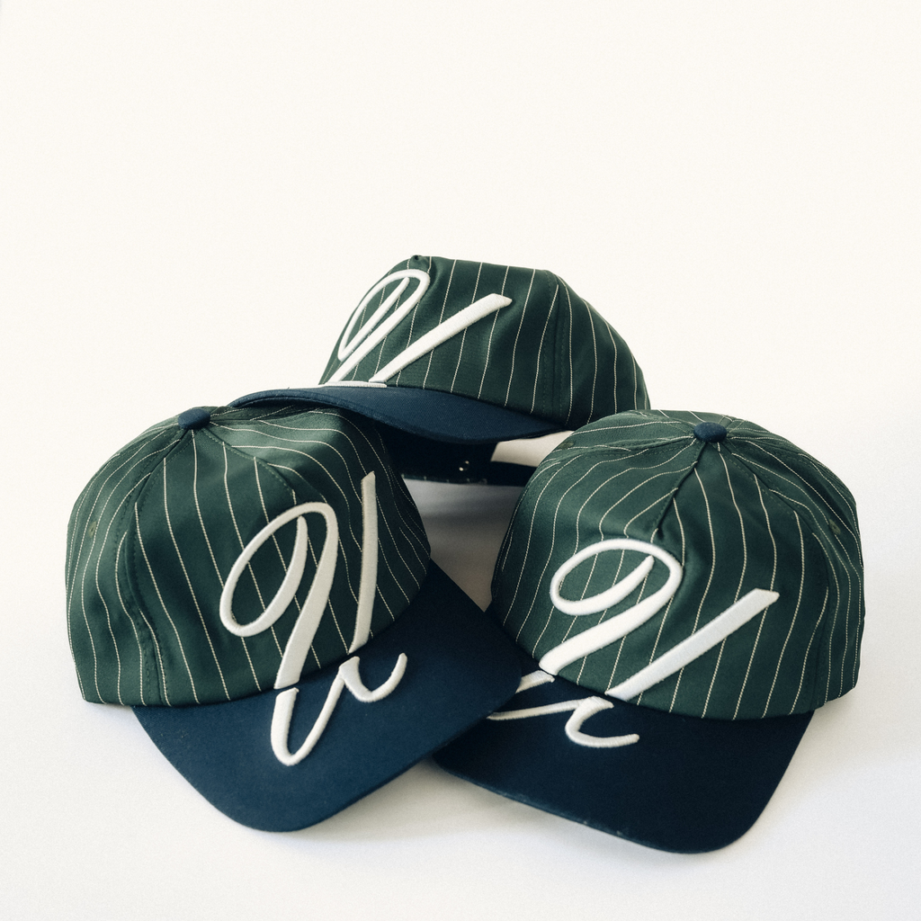 Green Pinstripe Script Hat