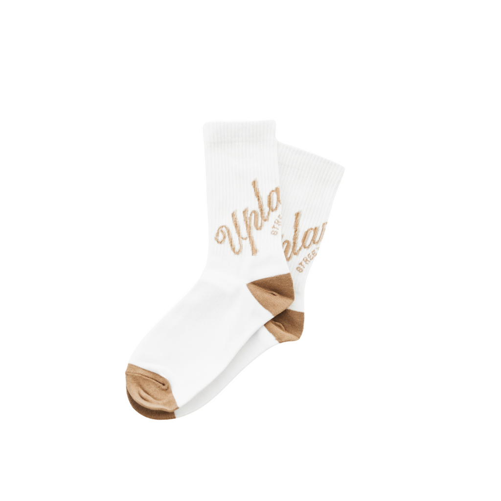 Cream Cursive Socks